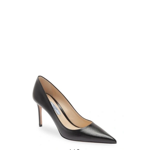 Prada Pointed Toe Saffiano Pump In Nero - Picture 1 of 7